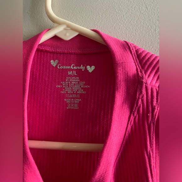 Cotton Candy Pink Crop Tan Top Size M/L NWT - Picture 3 of 3